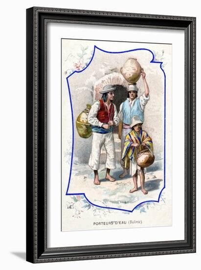 Water Carriers, Bolivia, 1911-null-Framed Giclee Print