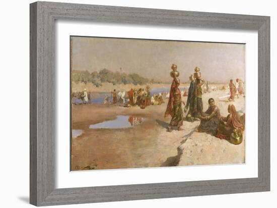 Water Carriers of the Ganges, C.1885 (Oil on Canvas)-Edwin Lord Weeks-Framed Giclee Print