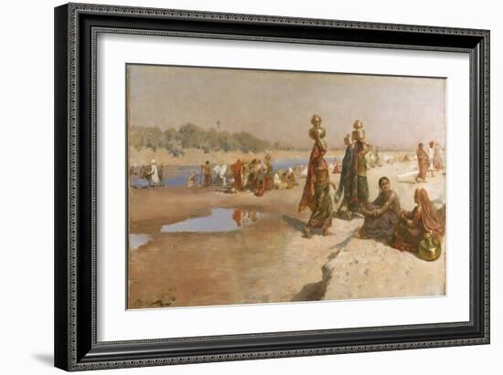 Water Carriers of the Ganges, C.1885 (Oil on Canvas)-Edwin Lord Weeks-Framed Giclee Print