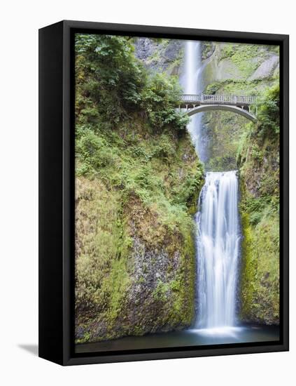 Water Cascades Down Multnomah Falls, Oregon-Ben Coffman-Framed Premier Image Canvas