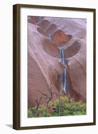 Water Cascading from Ayers Rock-Paul Souders-Framed Photographic Print