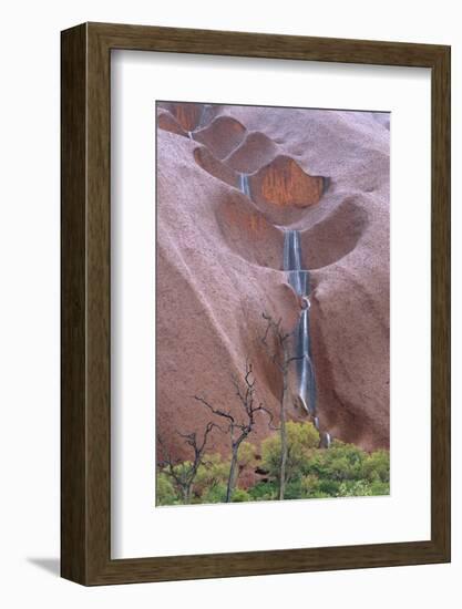 Water Cascading from Ayers Rock-Paul Souders-Framed Photographic Print