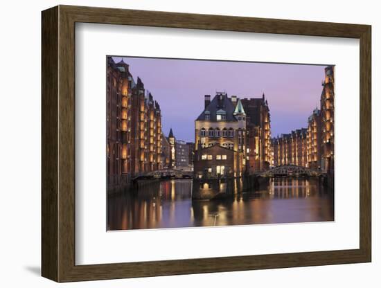 Water castle (Wasserschloss), Speicherstadt, Hamburg, Hanseatic Citiy, Germany, Europe-Markus Lange-Framed Photographic Print