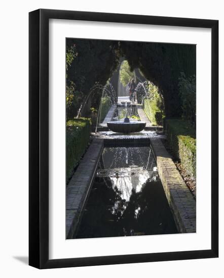 Water Channel and Fountain in the Gardens of the Generalife, Alhambra, Andalucia-Sheila Terry-Framed Photographic Print