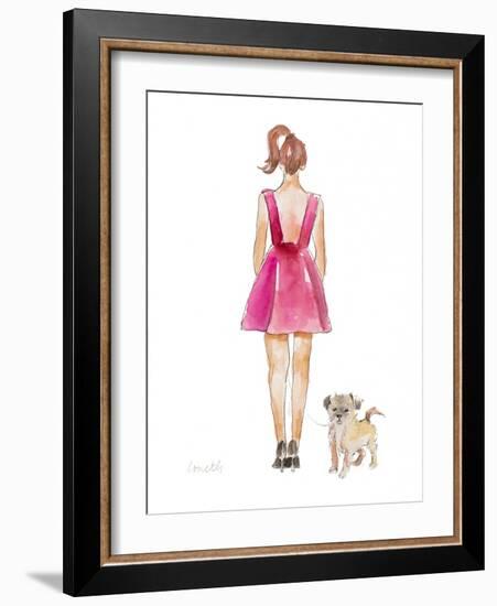 Water Color Girl With Puppy I-Lanie Loreth-Framed Art Print