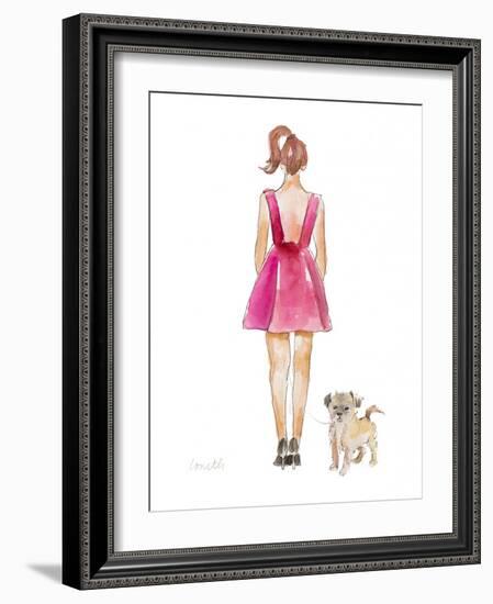 Water Color Girl With Puppy I-Lanie Loreth-Framed Art Print