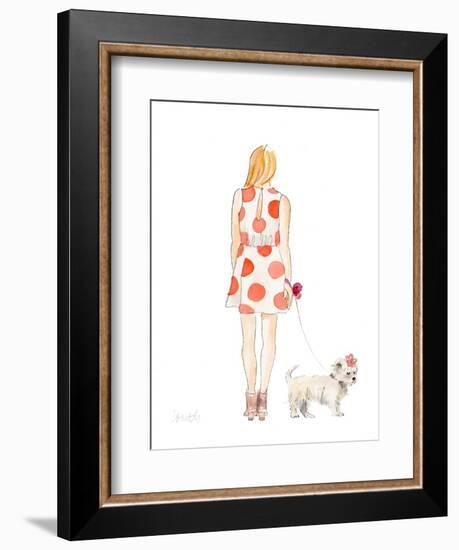 Water Color Girl With Puppy II-Lanie Loreth-Framed Art Print