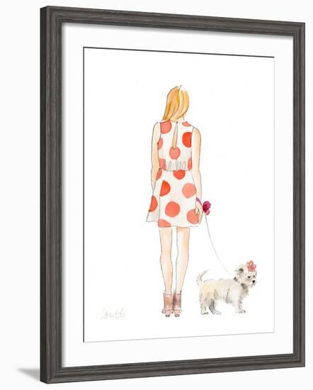 Water Color Girl With Puppy II-Lanie Loreth-Framed Art Print