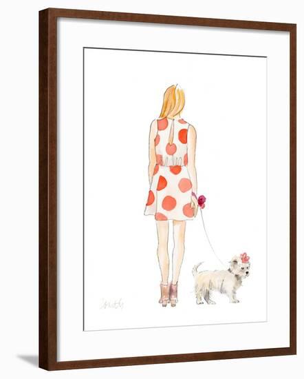 Water Color Girl With Puppy II-Lanie Loreth-Framed Art Print