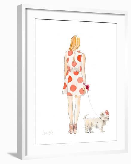 Water Color Girl With Puppy II-Lanie Loreth-Framed Art Print