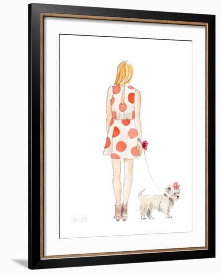 Water Color Girl With Puppy II-Lanie Loreth-Framed Art Print