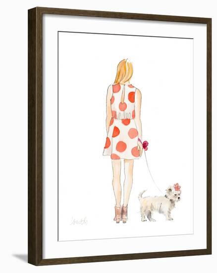 Water Color Girl With Puppy II-Lanie Loreth-Framed Art Print