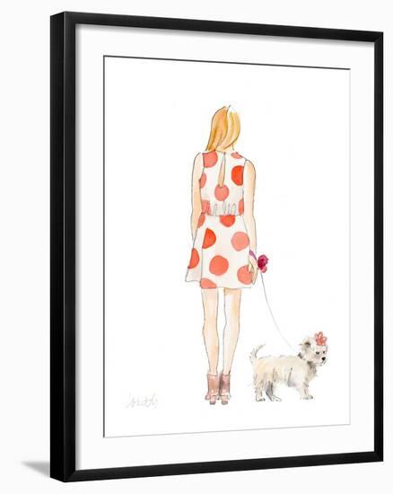 Water Color Girl With Puppy II-Lanie Loreth-Framed Art Print