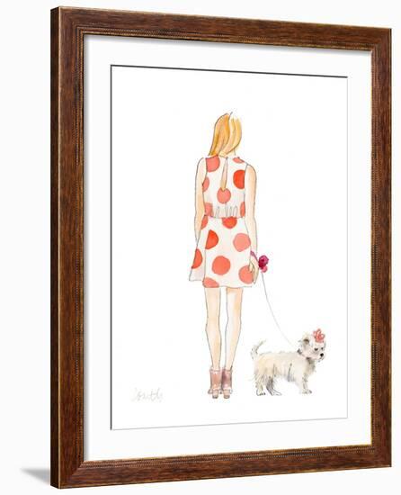 Water Color Girl With Puppy II-Lanie Loreth-Framed Art Print