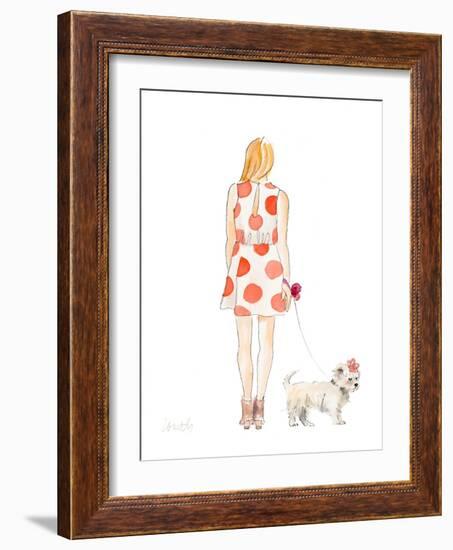 Water Color Girl With Puppy II-Lanie Loreth-Framed Art Print