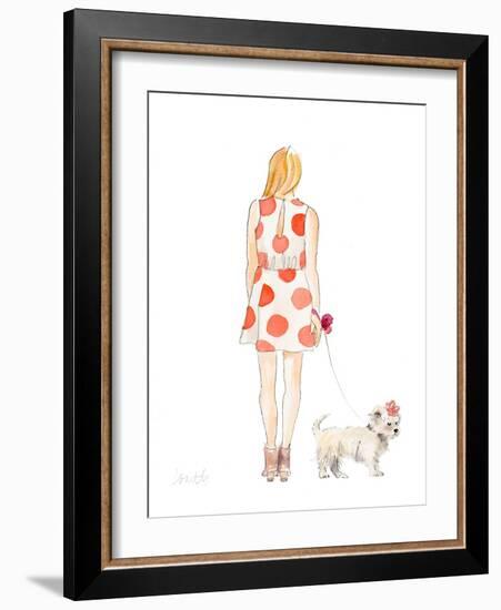 Water Color Girl With Puppy II-Lanie Loreth-Framed Art Print