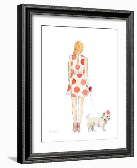 Water Color Girl With Puppy II-Lanie Loreth-Framed Art Print