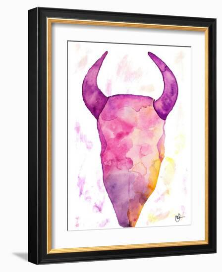 Water Color Skull-Kat Papa-Framed Art Print