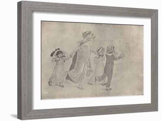 'Water-Colour Drawing for Colour Wood-Block Print', 1880-1890, (1923)-Catherine Greenaway-Framed Giclee Print