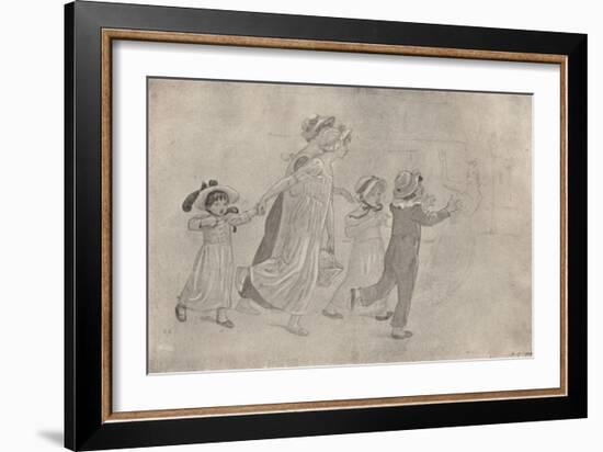 'Water-Colour Drawing for Colour Wood-Block Print', 1880-1890, (1923)-Catherine Greenaway-Framed Giclee Print