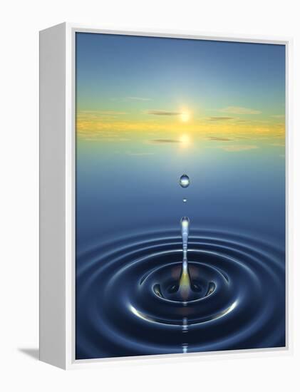 Water Drop Impact-David Parker-Framed Premier Image Canvas