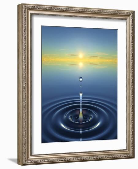 Water Drop Impact-David Parker-Framed Photographic Print