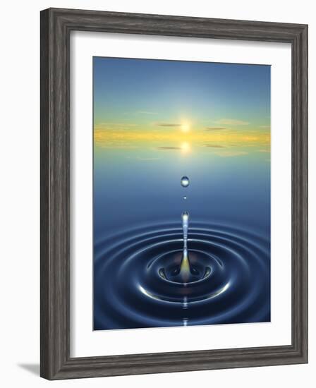 Water Drop Impact-David Parker-Framed Photographic Print