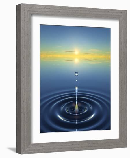 Water Drop Impact-David Parker-Framed Photographic Print