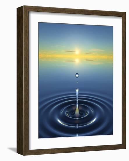 Water Drop Impact-David Parker-Framed Photographic Print