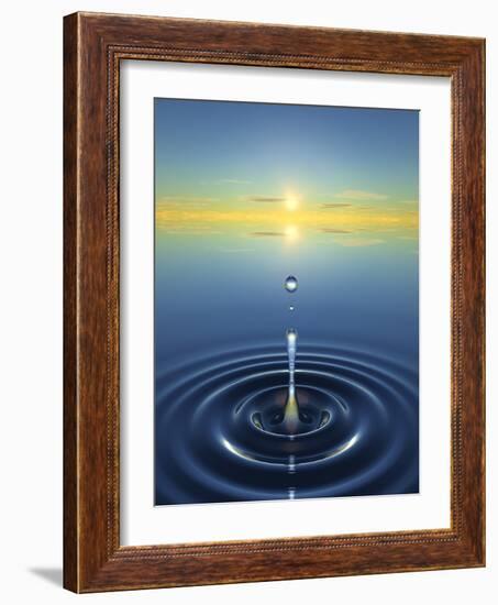 Water Drop Impact-David Parker-Framed Photographic Print