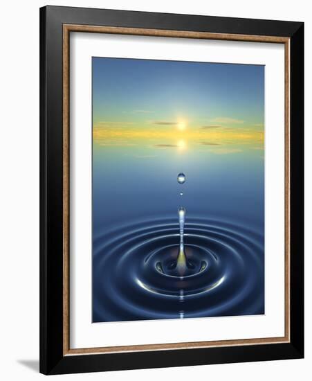 Water Drop Impact-David Parker-Framed Photographic Print