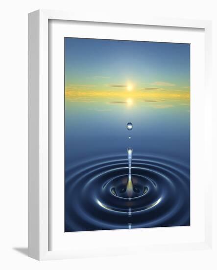 Water Drop Impact-David Parker-Framed Photographic Print