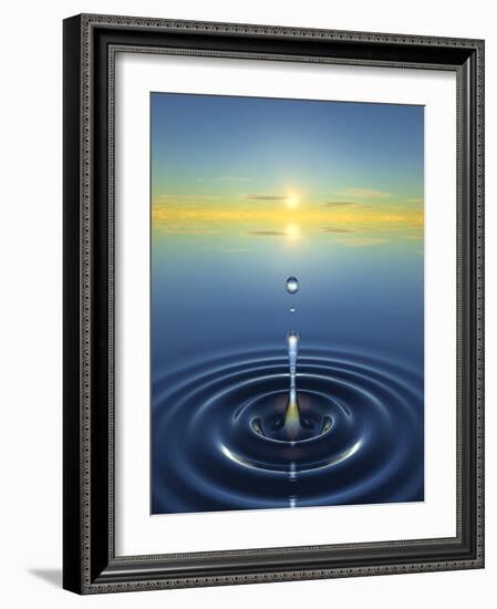 Water Drop Impact-David Parker-Framed Photographic Print