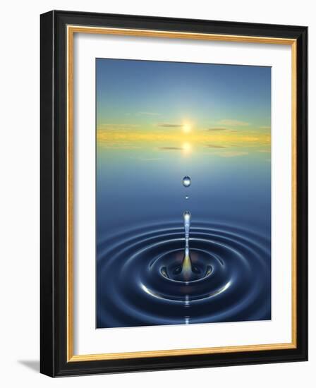 Water Drop Impact-David Parker-Framed Photographic Print