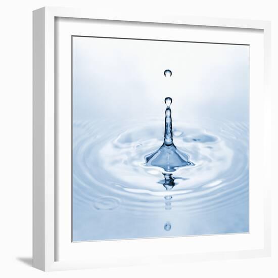 Water Droplet and Ripple--Framed Photographic Print