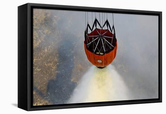 Water Drops are Performed Using Bambi Buckets to Assist the Wildfires in California-null-Framed Premier Image Canvas