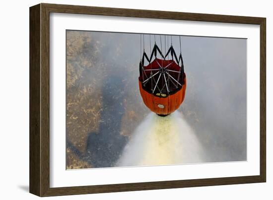 Water Drops are Performed Using Bambi Buckets to Assist the Wildfires in California-null-Framed Photographic Print