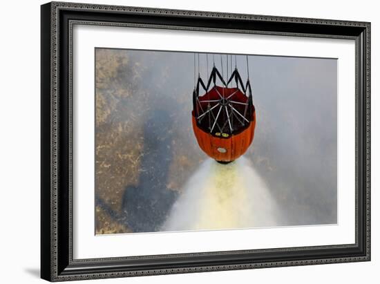 Water Drops are Performed Using Bambi Buckets to Assist the Wildfires in California-null-Framed Photographic Print