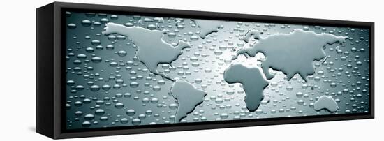Water Drops Forming Continents-null-Framed Premier Image Canvas