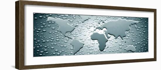 Water Drops Forming Continents-null-Framed Photographic Print