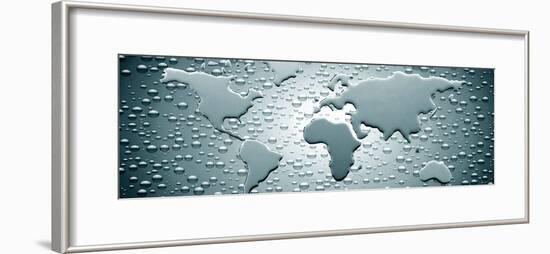 Water Drops Forming Continents-null-Framed Photographic Print