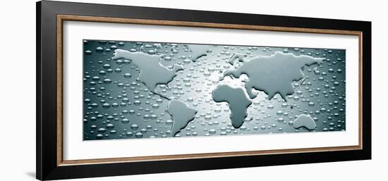 Water Drops Forming Continents-null-Framed Photographic Print