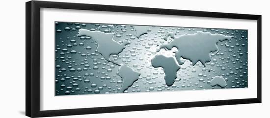 Water Drops Forming Continents--Framed Photographic Print