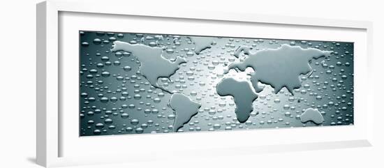 Water Drops Forming Continents-null-Framed Photographic Print