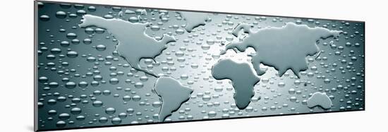 Water Drops Forming Continents-null-Mounted Photographic Print