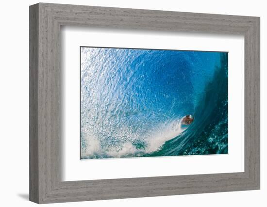 Water & Earth-Breaking wave off of North Stradbroke Island, Queensland, Australia-Mark A Johnson-Framed Photographic Print