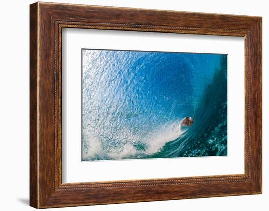 Water & Earth-Breaking wave off of North Stradbroke Island, Queensland, Australia-Mark A Johnson-Framed Photographic Print