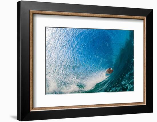 Water & Earth-Breaking wave off of North Stradbroke Island, Queensland, Australia-Mark A Johnson-Framed Photographic Print