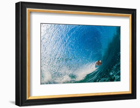 Water & Earth-Breaking wave off of North Stradbroke Island, Queensland, Australia-Mark A Johnson-Framed Photographic Print