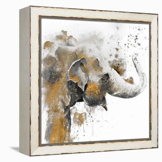 Water Elephant with Gold-Patricia Pinto-Framed Stretched Canvas